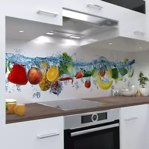 Kitchen Back Wall Self Adhesive Veggia Splash Look Wall Tattoo for Tile Mirrors - Picture 1 of 28