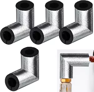 Water Pipe Insulation Foam Tube - 4 Pcs 3/4Inch Elbow Pipe Insulation with Alumi - Picture 1 of 12