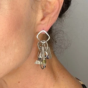 Cluster Earrings Sterling 925 Silver Charm Dangle Drop Earrings Boho Handmade - Bild 1 von 4