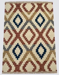 Kilim Dhurry Tappeto 100% Lana 120x170 CM Colorato Colore Fatto a Mano 502 - Foto 1 di 5
