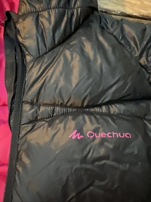 QUECHUA Daunen Jacke Damen schwarz Pink Kapuze S 36 Sport Ski Tour Decathlon - Bild 1 von 4