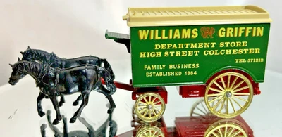 VLledo 1983  Days Gone Horse Drawn Wagon Diecast Wagon & Wheels Plastic Horses - Image 1 of 4