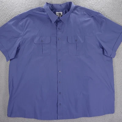 Camisa para hombre HB Harbor Bay 4XL azul manga corta bolsillos abotonados Foto 1 de 4
