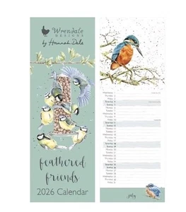 Wrendale Designs 'Amici Piumati' Calendario Sottile Bellissima Illustrazione Animale - Foto 1 di 1
