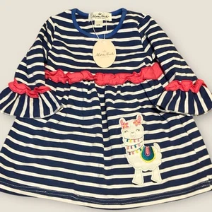 Marie Nicole Clothing XXS Girls Llama NWT Blue/White  - Picture 1 of 5