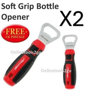 2 x Flaschenöffner mit Soft Grip Griff für Küche Kneipe Werkstatt Bar Männerhöhle - Bild 1 von 8