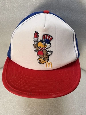 Vintage McDonalds 1984 Olympic Games Trucker Snapback Hat Sam Eagle Cap - Image 1 of 4