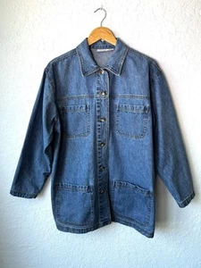 Vintage 90s Y2K Cabin Creek Denim Barn Chore Jacket Coat Womens LARGE Retro EUC - Bild 1 von 10