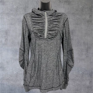 Lululemon Felpa con Cappuccio Donna Taglia 1X Run Risoluzione 1/4 Zip Grigio Erica - Foto 1 di 8