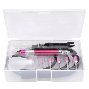 Pneumatischer Gravierstift Micro Die Grinder 65000 U/min in rot mit Schalldämpfer - Bild 1 von 16