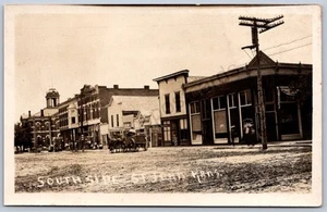 K29/ St John Kansas RPPC Postcard c1910 South Side Stores Main St 254 - Picture 1 of 4