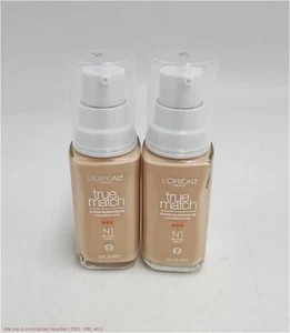 2 PACK!! L'Oreal Paris True Match Super Blendable Foundation - N1 - 1 fl oz - Picture 1 of 2
