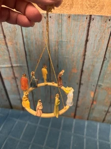 Raro Vintage Fontanini, Italia Natività in Cerchio Stella da Appendere Ornamento Natale - Foto 1 di 6