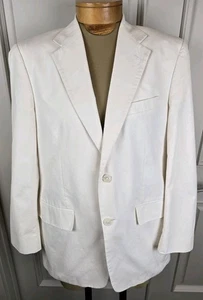 Stafford Offwhite Casual Classic Fit 100% Cotton Blazer Sz 40R - Picture 1 of 8