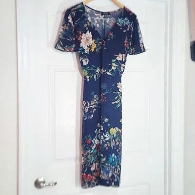 Vestido R Wish azul floral XL Foto 1 de 3