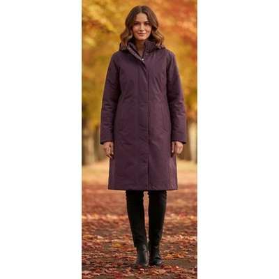 Lands End Women's Hooded Down Insulated Parka Coat Long Size L Purple Winter - Image 1 of 4