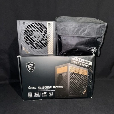 MSI MEG Ai1300 1300W PCIE5 ATX 3.0 80 Plus Platinum PC Power Supply -READ - Image 1 of 4
