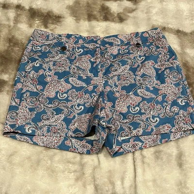 Pantalones cortos para mujer LOFT con estampado azul - talla 8 usados en excelente estado Ann Taylor Foto 1 de 4
