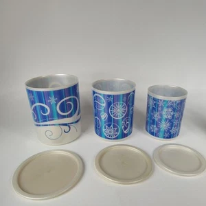 Tupperware One Touch Canister Set Winter Holiday-Snow-Flurries - Picture 1 of 6