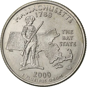[#1252287] United States, Quarter, Massachusetts, 2000, Denver, Copper-Nickel Cl - Picture 1 of 2