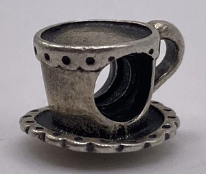 Autentico ciondolo piattino tazza da tè Pandora S925 ALE SS 2,9 g 790361 - Foto 1 di 5