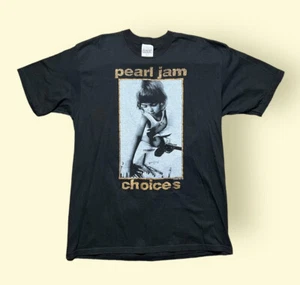 T-shirt vintage Pearl Jam Choices anni 90 uomo XL nera bella etichetta uomo anni 90 vintage - Foto 1 di 5