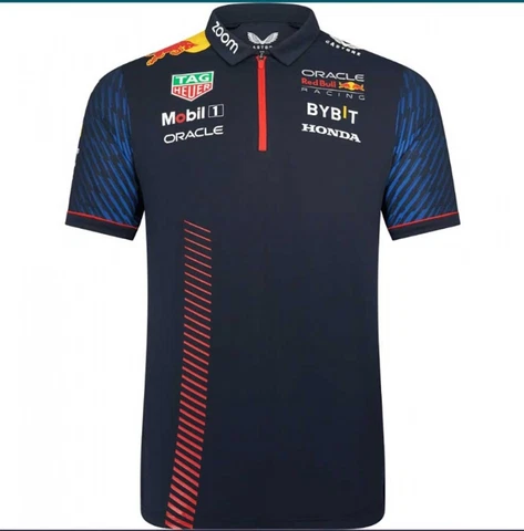 Red Bull Racing F1 Navy Team Polo Shirt 2023 Cover