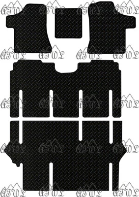 MERCEDES VIANO (5-PCS COMPLETE SET) 2005-2018 TAILORED BLACK RUBBER FLOOR MATS - Image 1 of 3