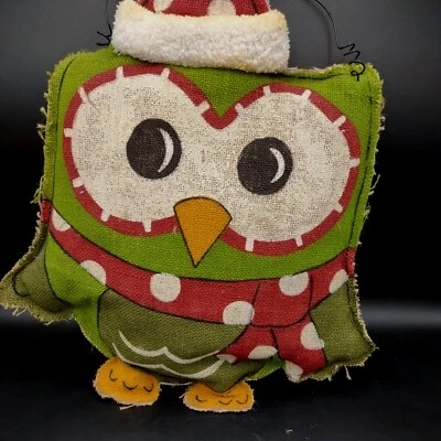 Рождественская вешалка с совой рождественское украшение ручная роспись 21 x 12 дюймов большая  - Изображение 1 из 4