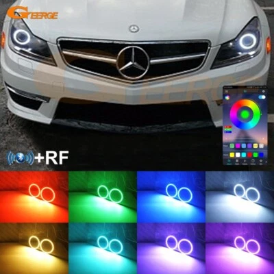 Para Mercedes Benz Clase C C204 S204 W204 RGB LED Ojos de Ángel Kit Bluetooth APP Foto 1 de 4