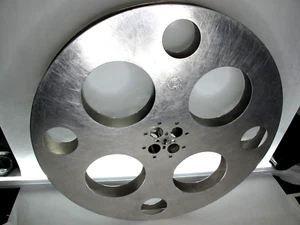 RARE Vintage Goldberg Brothers 1960's Aluminum 35 mm Film Reel 23 3/4" Diameter - Picture 1 of 9