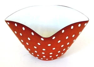  VINTAGE 1960'S GRAVEREN NORSK POLKA DOT MODERNIST POTTERY BOWL - Picture 1 of 4