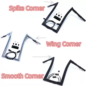 12"14"16" Pre-wired 1.25/1.5 Handlebar Ape Hanger Meat-hook Road King FLHR 08-13 - Bild 1 von 14
