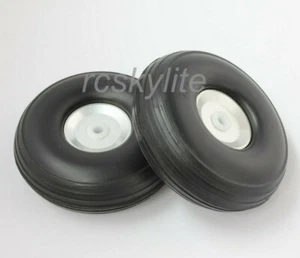 2pc RC Plane PU Wheel Tire Alloy Hub 2" 2.25" 2.5" 2.75" 3" 3.5" 4" 5" 6" 7" 8" - Picture 1 of 4