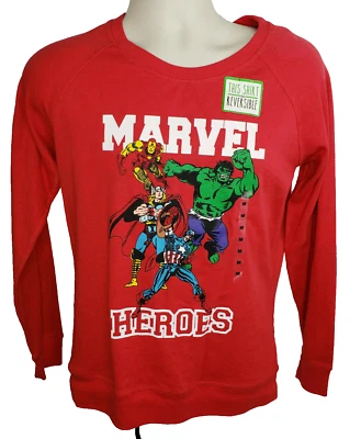 Marvel Heroes Youth M Long Sleeve Tee Shirt, Reversible, RVSJL08, NWT - Image 1 of 4