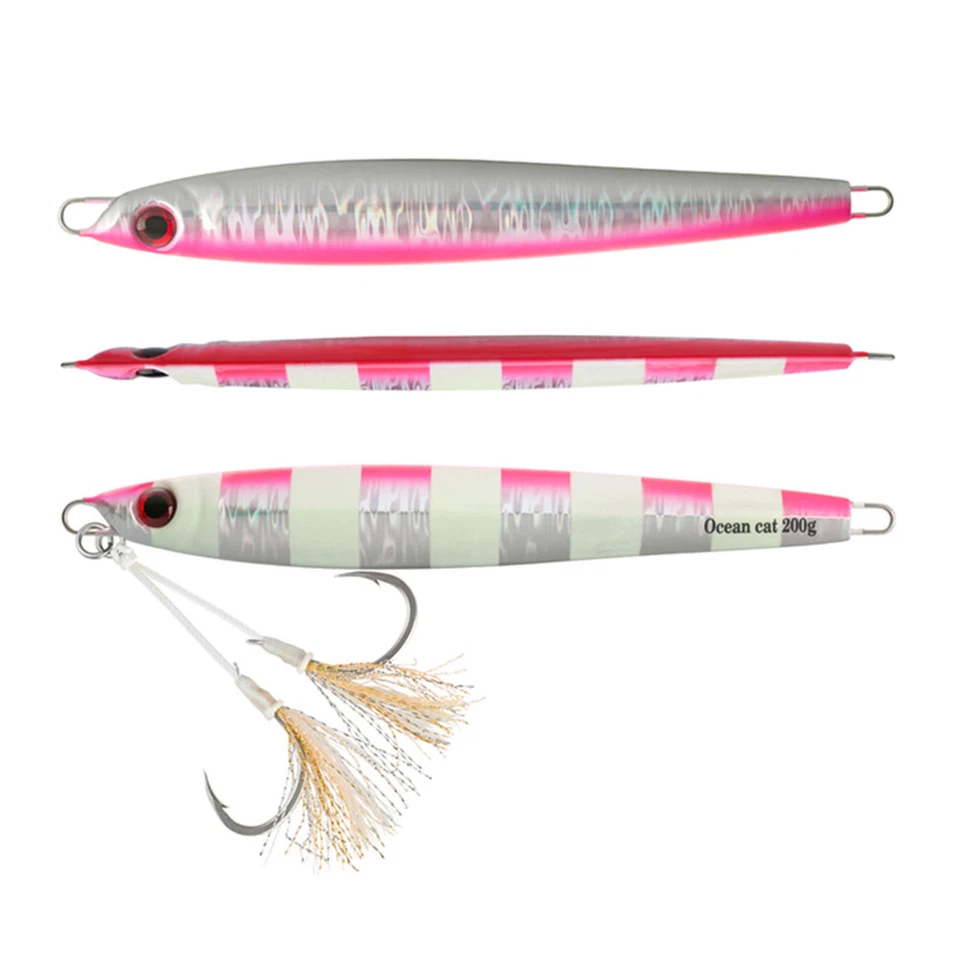 Plantilla de paso lento para pesca de agua salada plantilla vertical señuelo plano con gancho brillante Foto 1 de 4