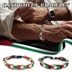 Braccialetto Gaza Free Palestinese Bandiera Palestina Braccialetto Intrecciato Nuovo C5U9 - Foto 1 di 14