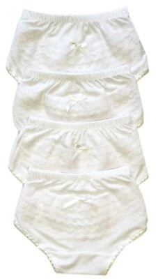 Baby Girls Ruffle Diaper Cover Lace Bloomers Panties 4 Pack White Rumba Baptism - Image 1 of 4