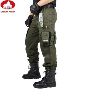 Men's Functional Cargo Military Pants - Tactical Style, Multi-Pocket - Picture 1 of 20