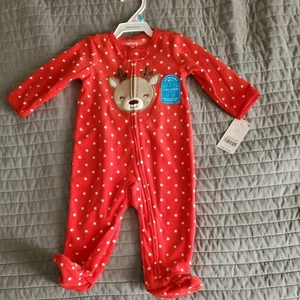 Carters Baby Girl Sleep And Play Romper Pajamas Footie Size 6 Months NWT - Picture 1 of 6