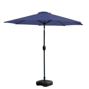 WESTIN OUTDOOR Market Umbrella 9' Push Button Tilt Steel Pole Navy Blue Canopy - Picture 1 of 4