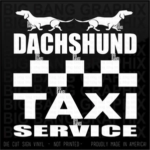 Calcomanía adhesiva DACHSHUND servicio de taxi mamá papá ama a mi perro piel niño familia Wiener - Imagen 1 de 4