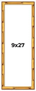 9x27 Frame Gold Bamboo Solid Wood Picture Frame | 1 Inch Moulding Width | Interi - Picture 1 of 10