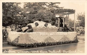Postal de colección del ganador de la sección del Festival de las Rosas Anuales 1948 Flotador Portland, o RPPC - Imagen 1 de 2