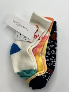 TREASURE & BOND Kids' Assorted 3-Pack Crew Socks Size:5-7 Color:GROOVY TIE DIE - Picture 1 of 2