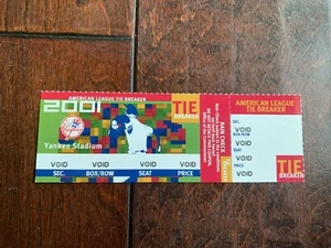 2001 TIE BREAKER PHANTOM TICKET YANKEES AMERICAN LEAGUE EAST VOID FULL TIX - Bild 1 von 2