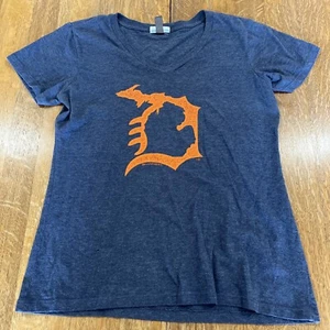 T-shirt donna Livnfresh Detroit Tigers Great Lakes grande scollo a V grigia - Foto 1 di 8