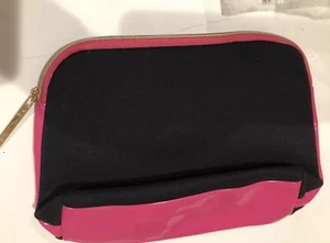 Lancome Makeup Cosmetic Bag | Hot Pink/Black Color | Printed Lining | New - Picture 1 of 6