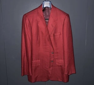 Oxxford Clothes Golden Fleece Sport Mantel Blazer Herren Gr. 42 Rot Onwentsa - Bild 1 von 18