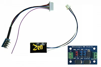 DCC Concepts DCD-ZNMINI.4A Zen Black Decoder 4fn 8 Pin Harness w/ABC Module - Image 1 of 2